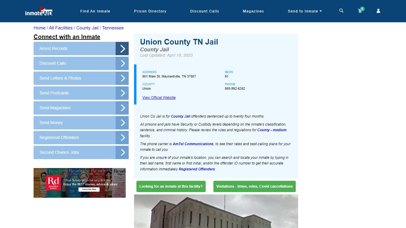 Union County TN Jail - Inmate Locator - Maynardville, TN
